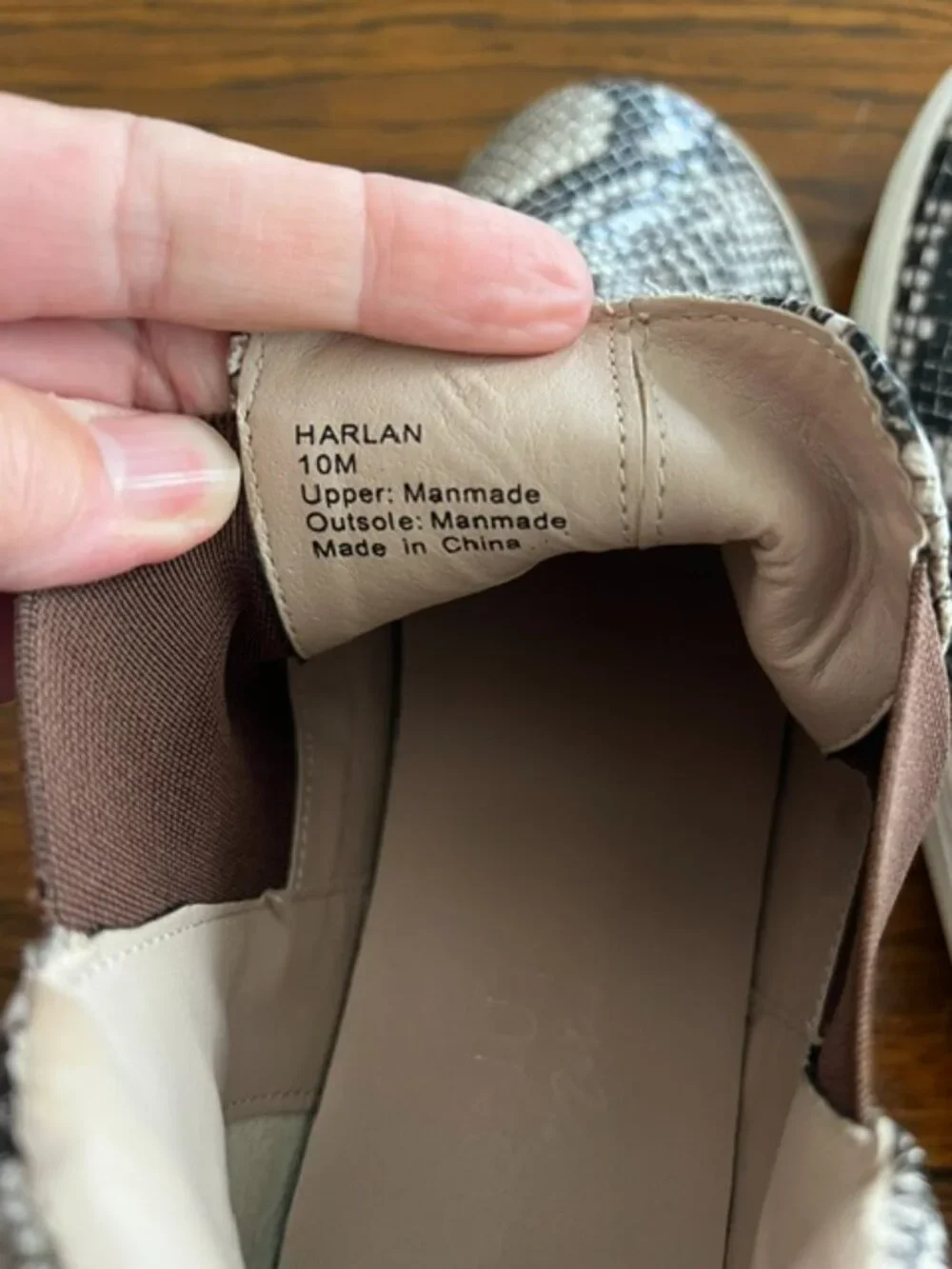 Women's Slip-On Sneakers, Harlan, Snake-Print, Size 10, Brown/Cream, Ex Cond!